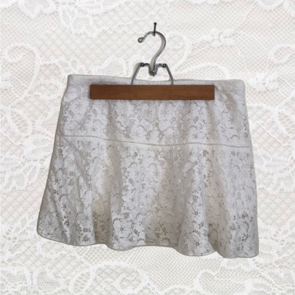 Sunday Best White Lace Mini Skirt